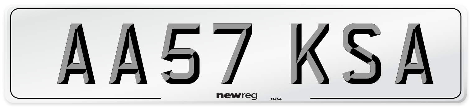 AA57 KSA Number Plate from New Reg